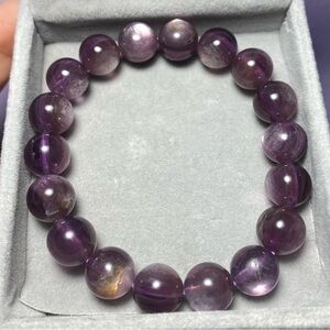 FLASHY LEPIDOLITE STRETCHY NATURAL GEMSTONE BRACELET ~10mm